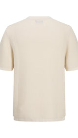 JACK & JONES JORALMERIA knit tee in sea salt - Image 4