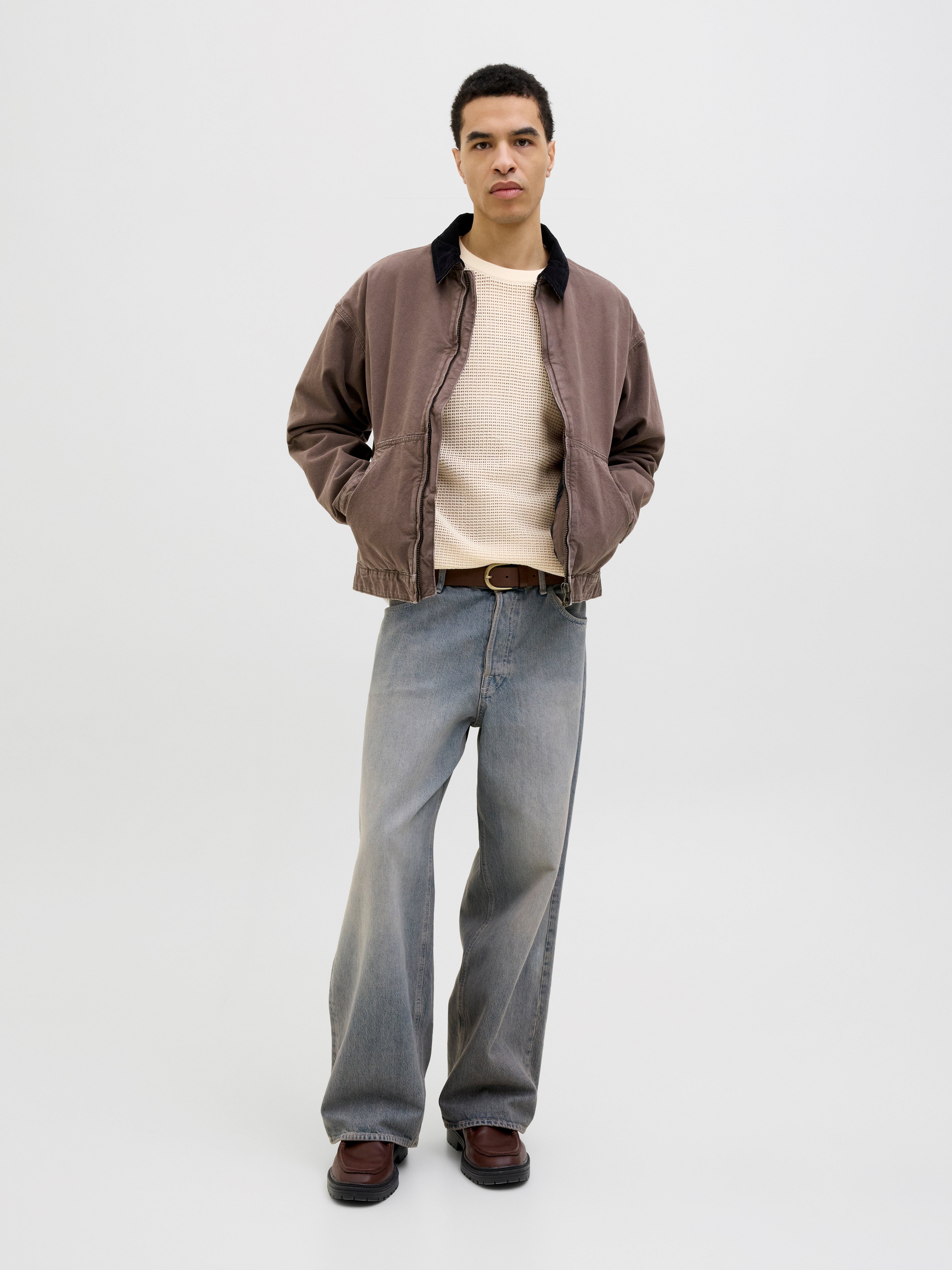JACK & JONES JORALMERIA knit tee in sea salt - Image 5
