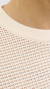 JACK & JONES JORALMERIA knit tee in sea salt - Image 6