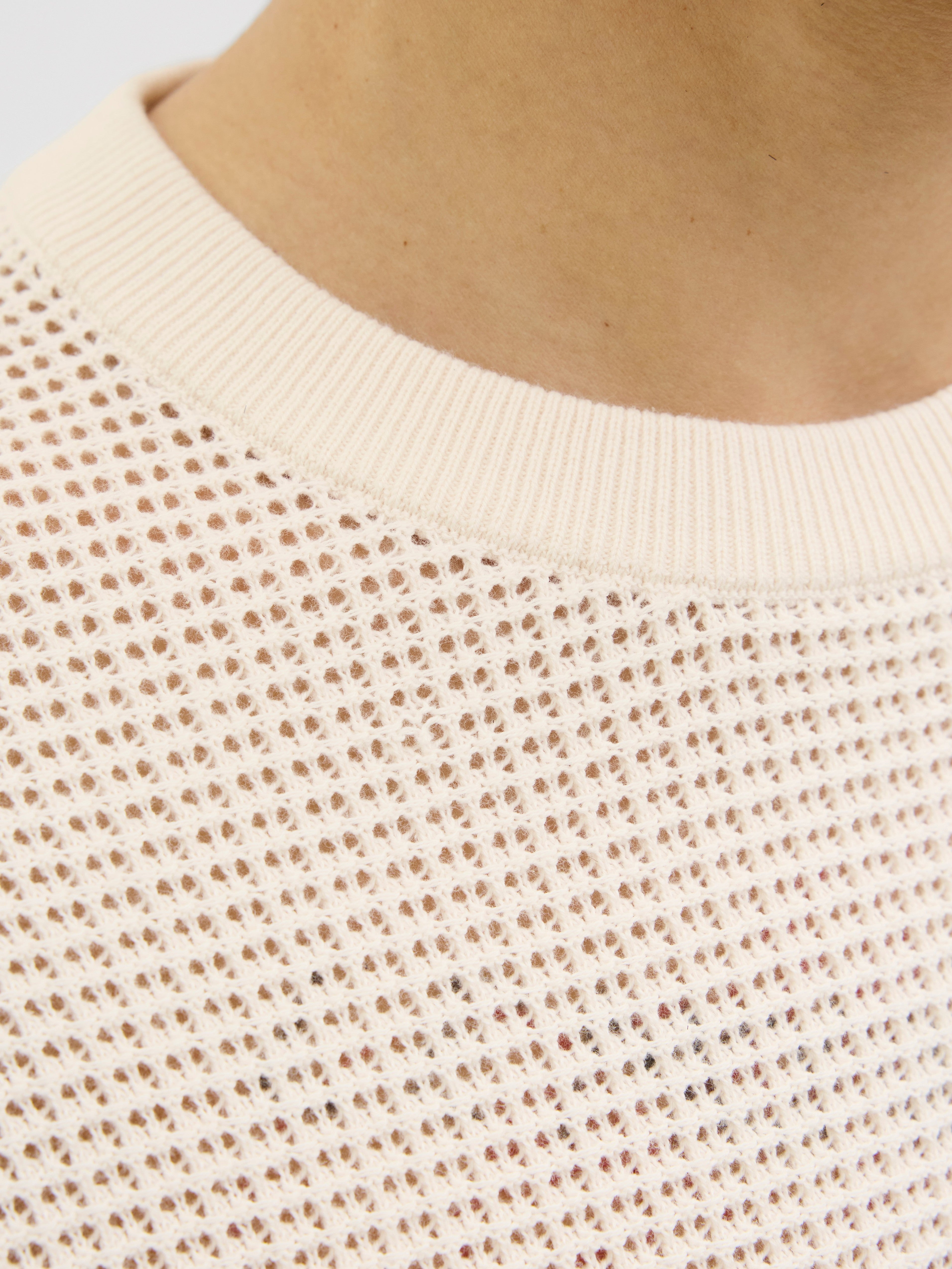 JACK & JONES JORALMERIA knit tee in sea salt - Image 6