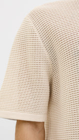 JACK & JONES JORALMERIA knit tee in sea salt - Image 7