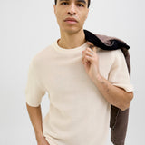 JACK & JONES JORALMERIA knit tee in sea salt - Image 8
