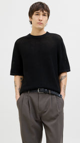 JACK & JONES JORALMERIA knit tee - black