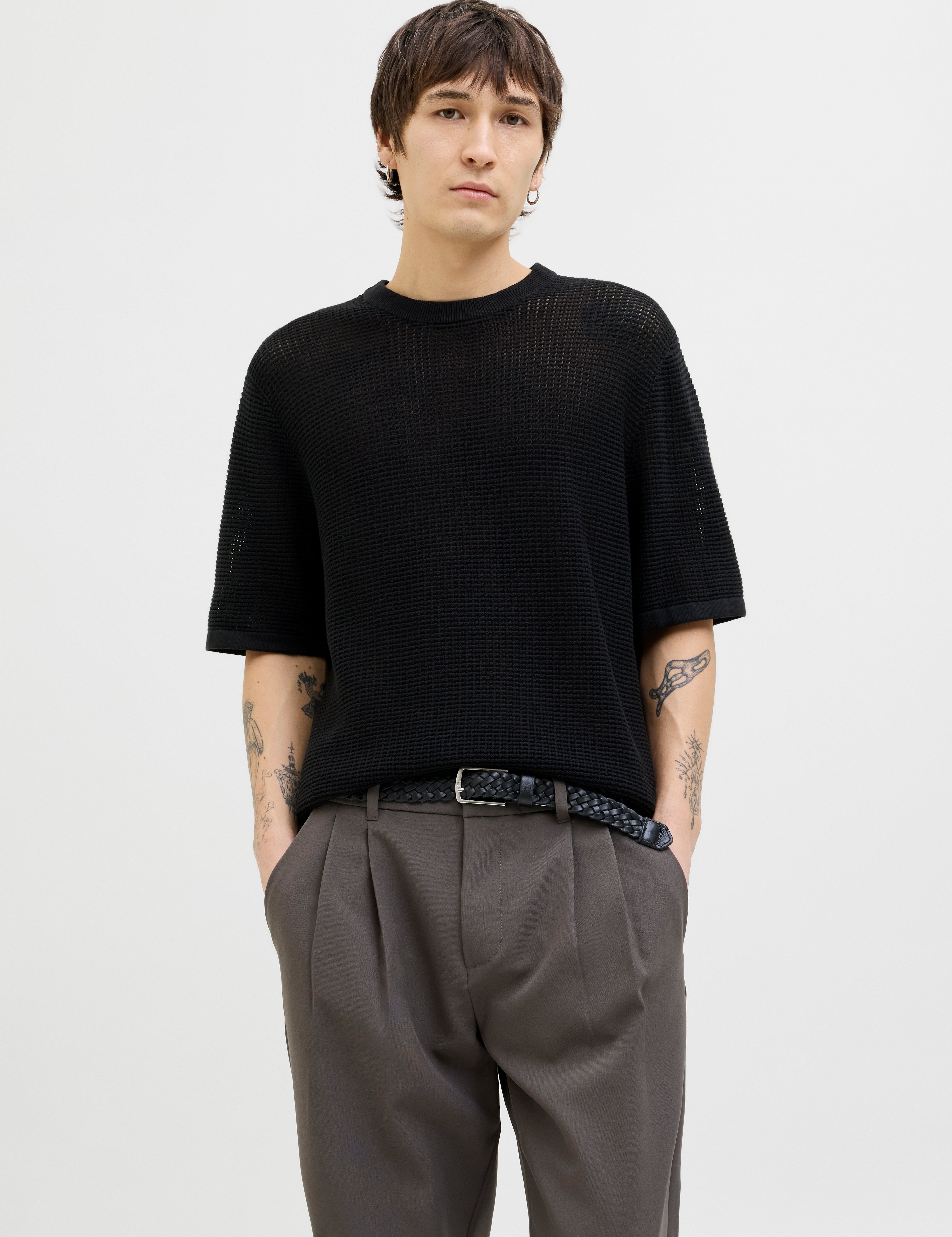 JACK & JONES JORALMERIA knit tee - black