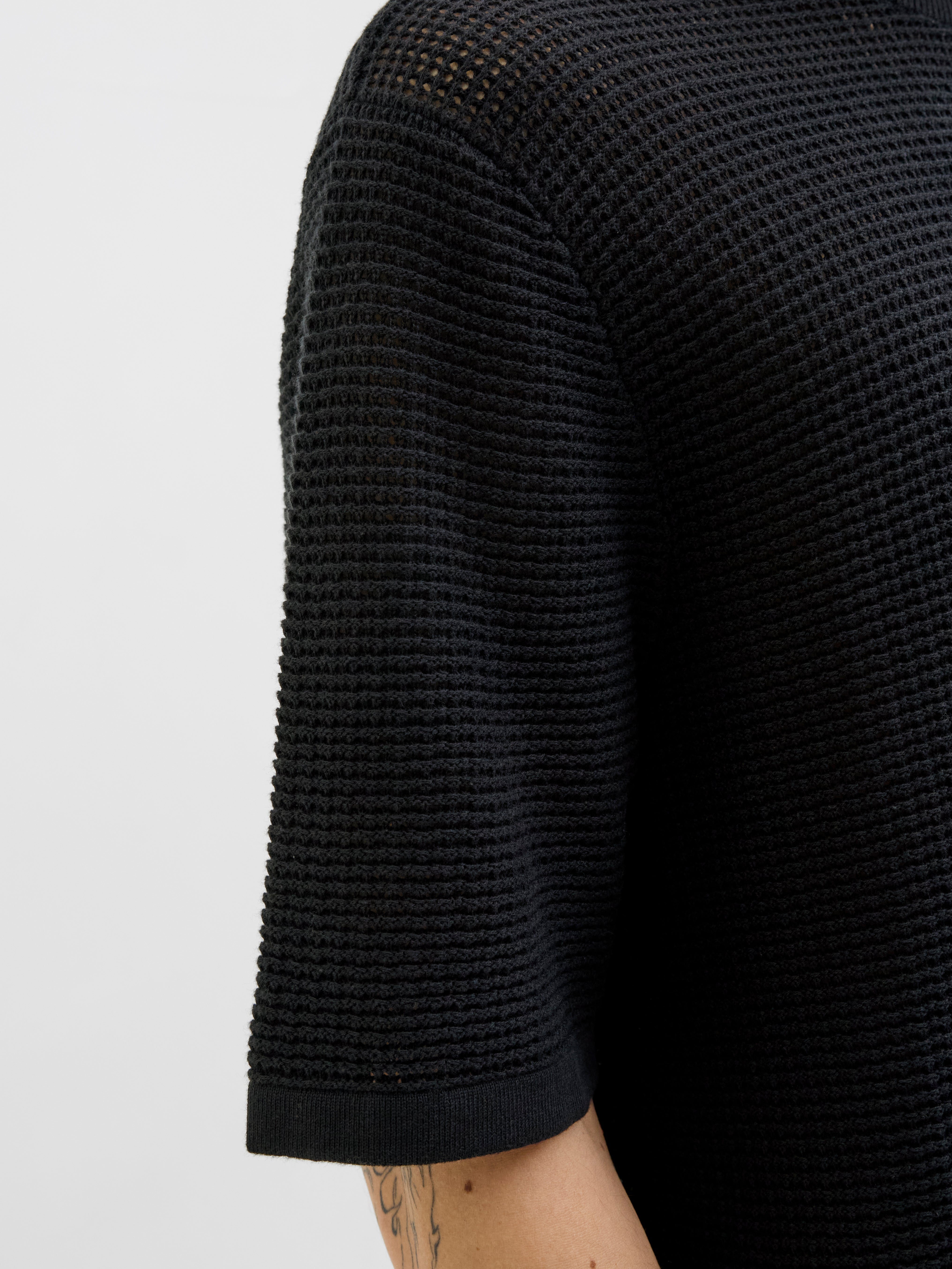 JACK & JONES JORALMERIA knit tee - black