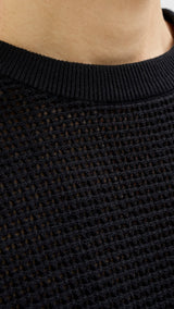 JACK & JONES JORALMERIA knit tee - black
