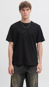 JACK & JONES JORBLEECKER branding tee - black org