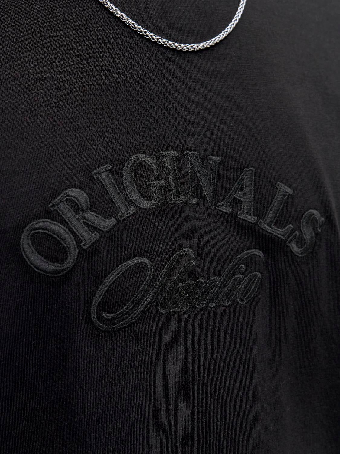 JACK & JONES JORBLEECKER branding tee - black org