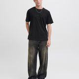 JACK & JONES JORBLEECKER branding tee - black org