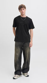 JACK & JONES JORBLEECKER branding tee - black org