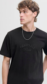 JACK & JONES JORBLEECKER branding tee - black org
