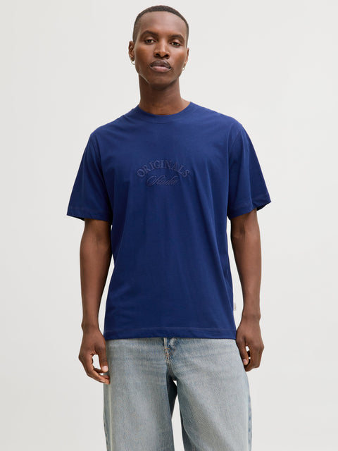 JACK & JONES JORBLEECKER branding tee in ocean cavern org