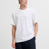 JACK & JONES JORBLEECKER branding tee - bright white org