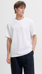 JACK & JONES JORBLEECKER branding tee - bright white org