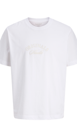 JACK & JONES JORBLEECKER branding tee - bright white org