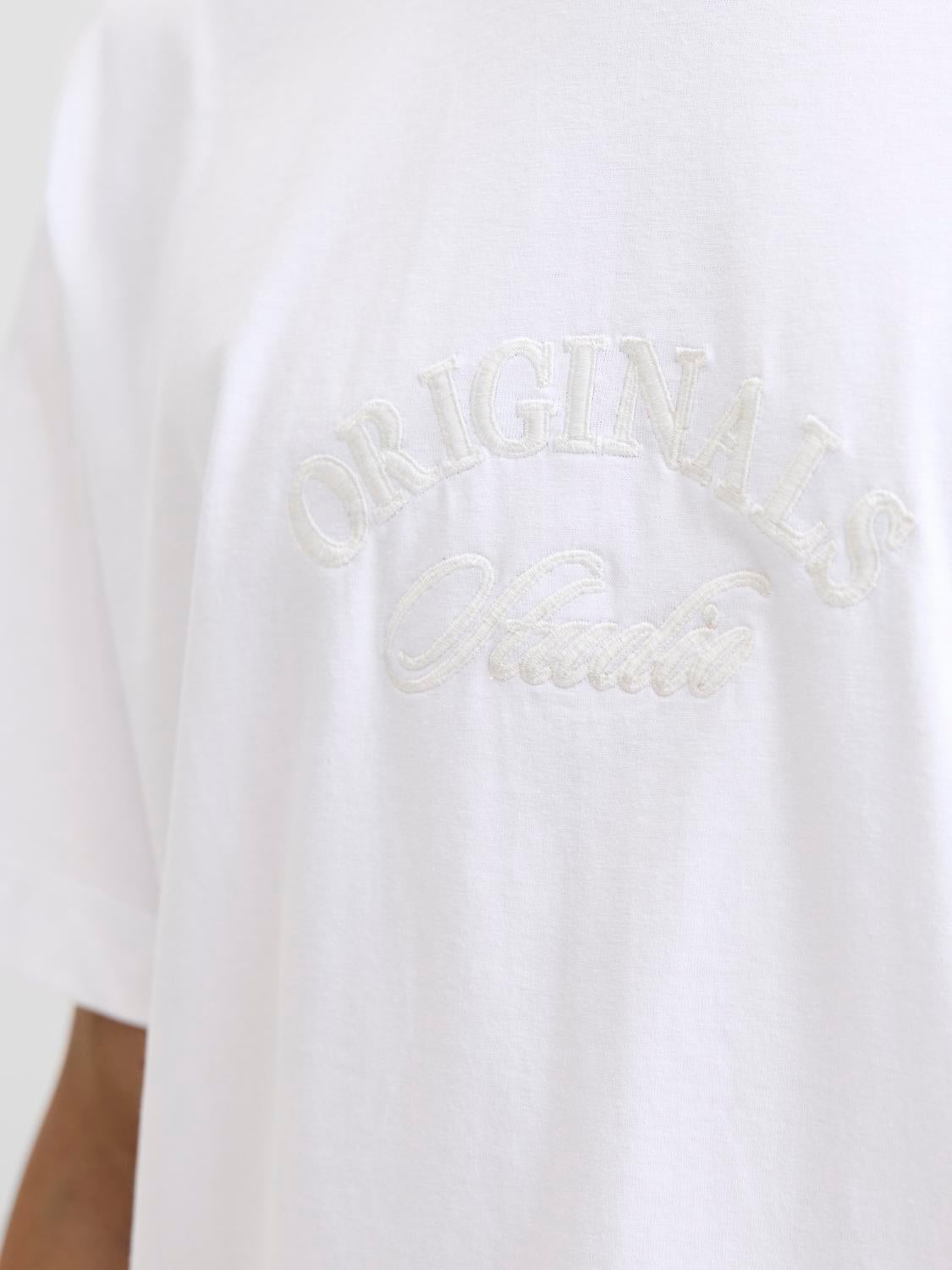 JACK & JONES JORBLEECKER branding tee - bright white org