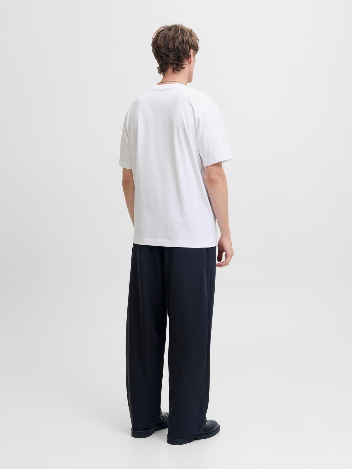 JACK & JONES JORBLEECKER branding tee - bright white org
