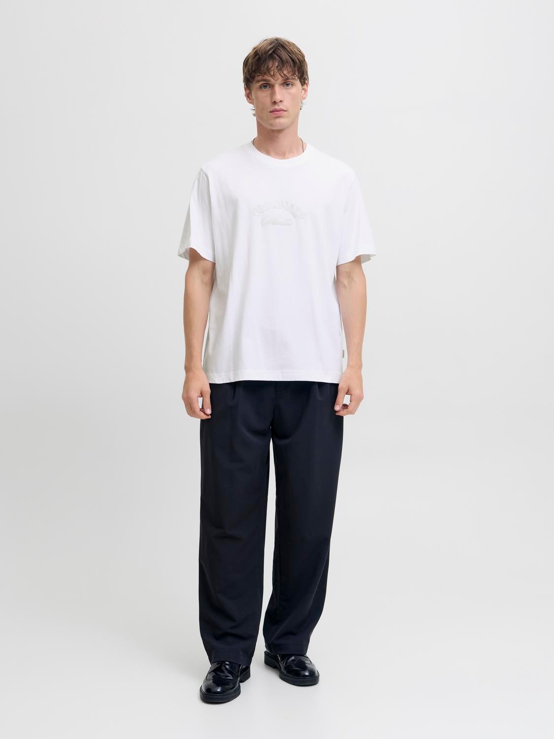 JACK & JONES JORBLEECKER branding tee - bright white org