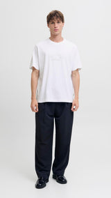 JACK & JONES JORBLEECKER branding tee - bright white org