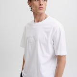 JACK & JONES JORBLEECKER branding tee - bright white org