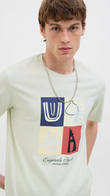 JACK & JONES JORCANGGU front branding tee in celadon tint - Image 7