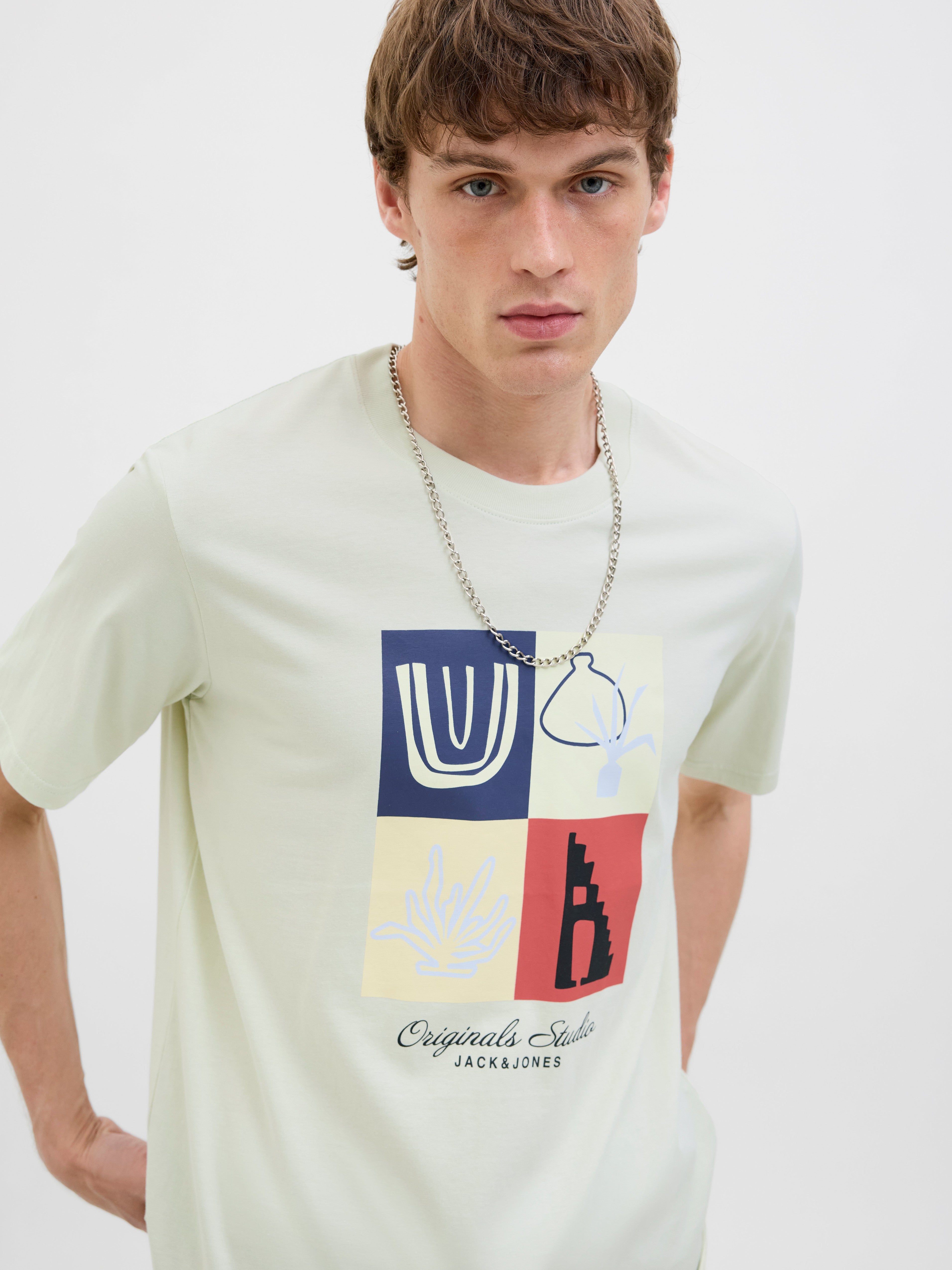 JACK & JONES JORCANGGU front branding tee in celadon tint - Image 7