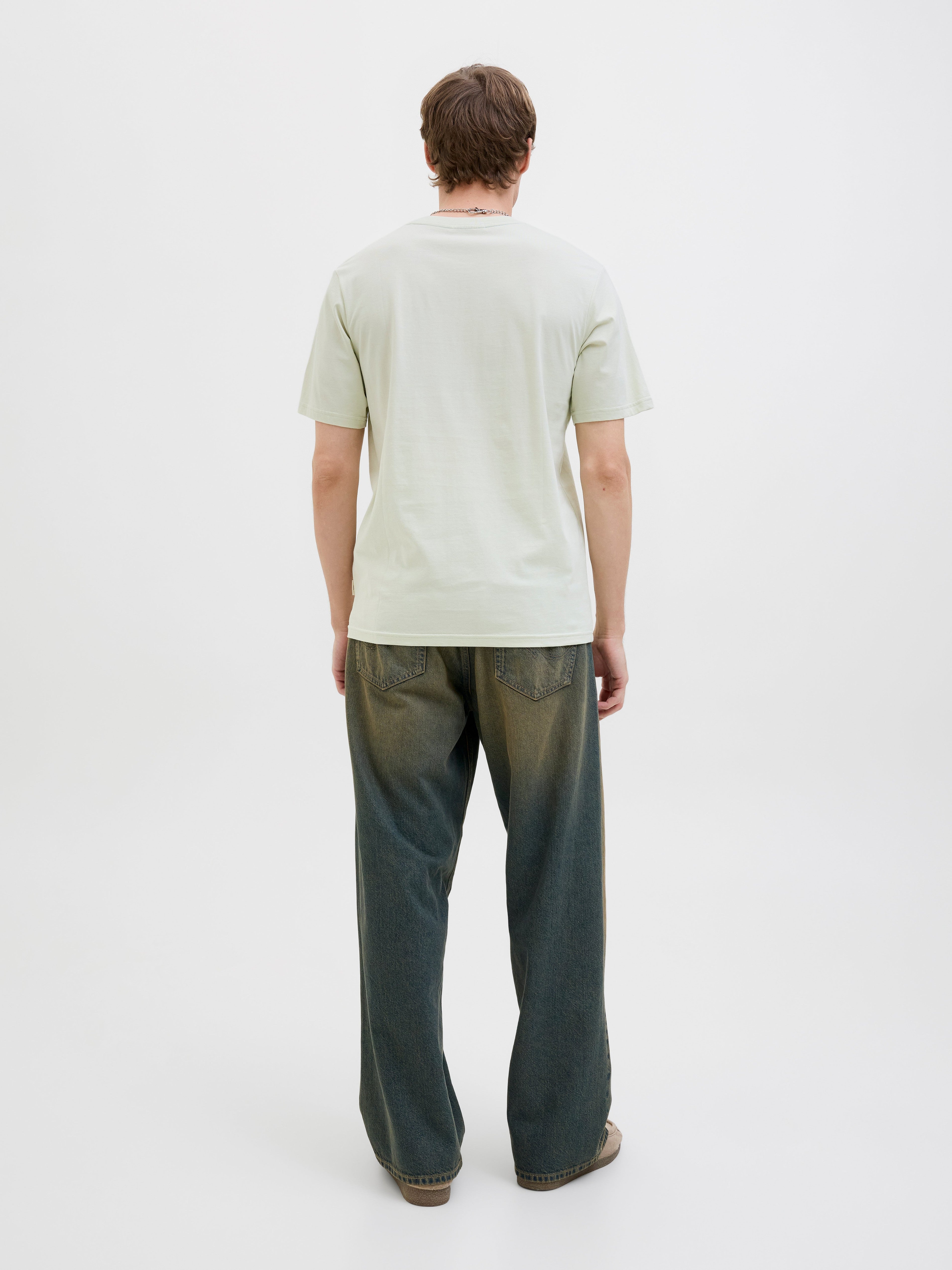 JACK & JONES JORCANGGU front branding tee in celadon tint - Image 2
