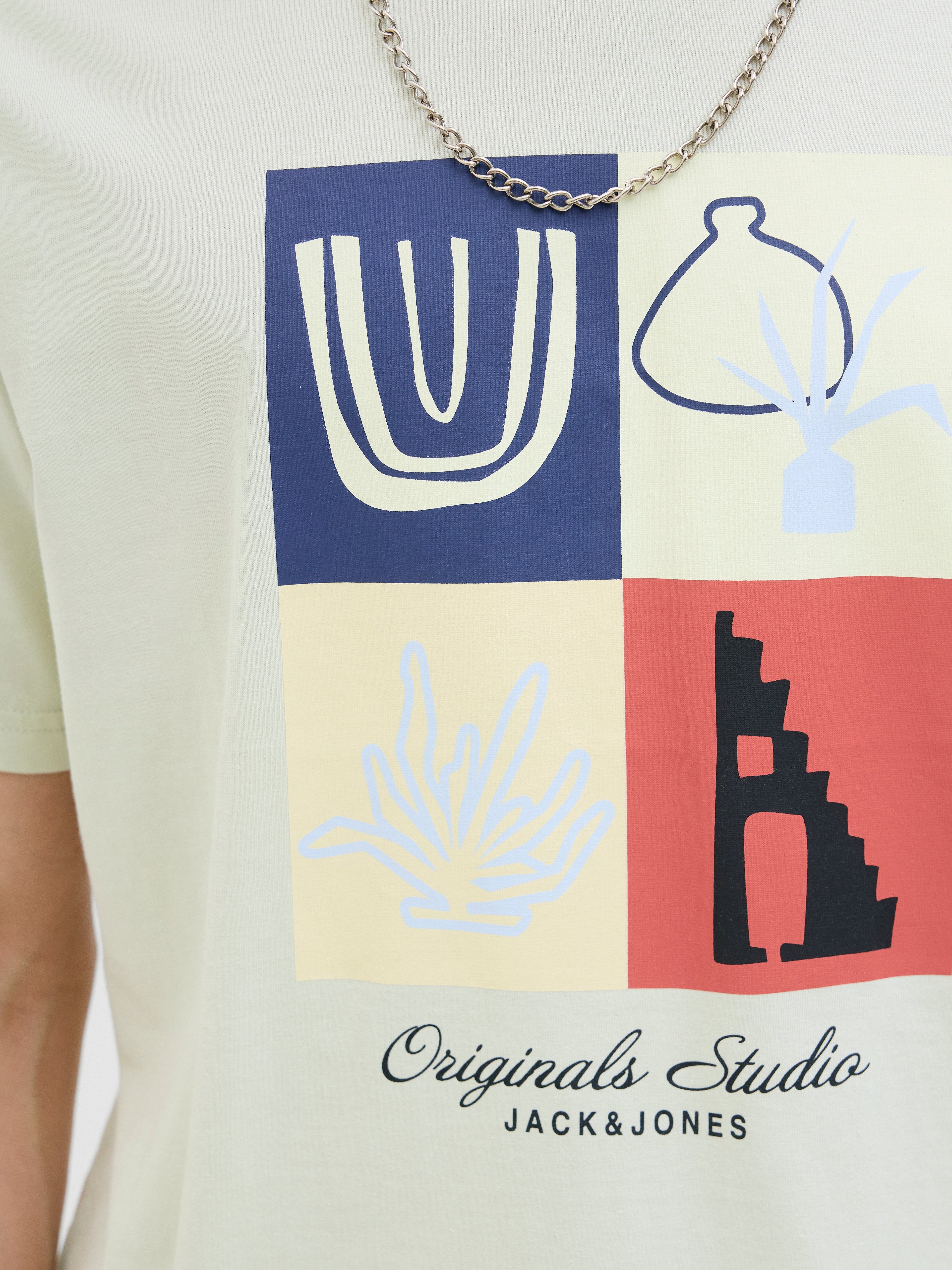 JACK & JONES JORCANGGU front branding tee in celadon tint - Image 6
