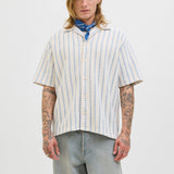 JACK & JONES JORGRAMERCY jersey resort shirt in skyway - Image 1