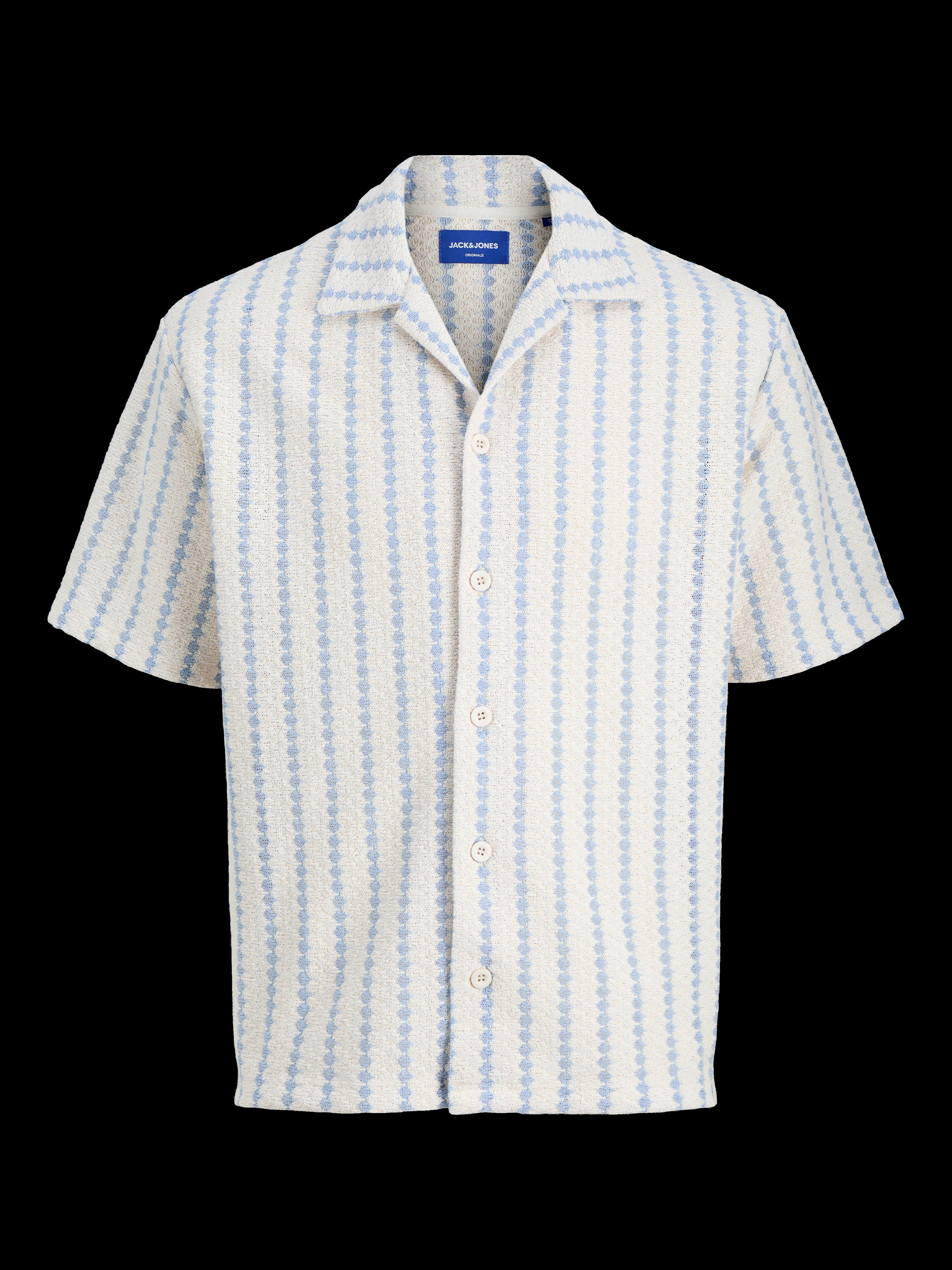 JACK & JONES JORGRAMERCY jersey resort shirt in skyway - Image 3