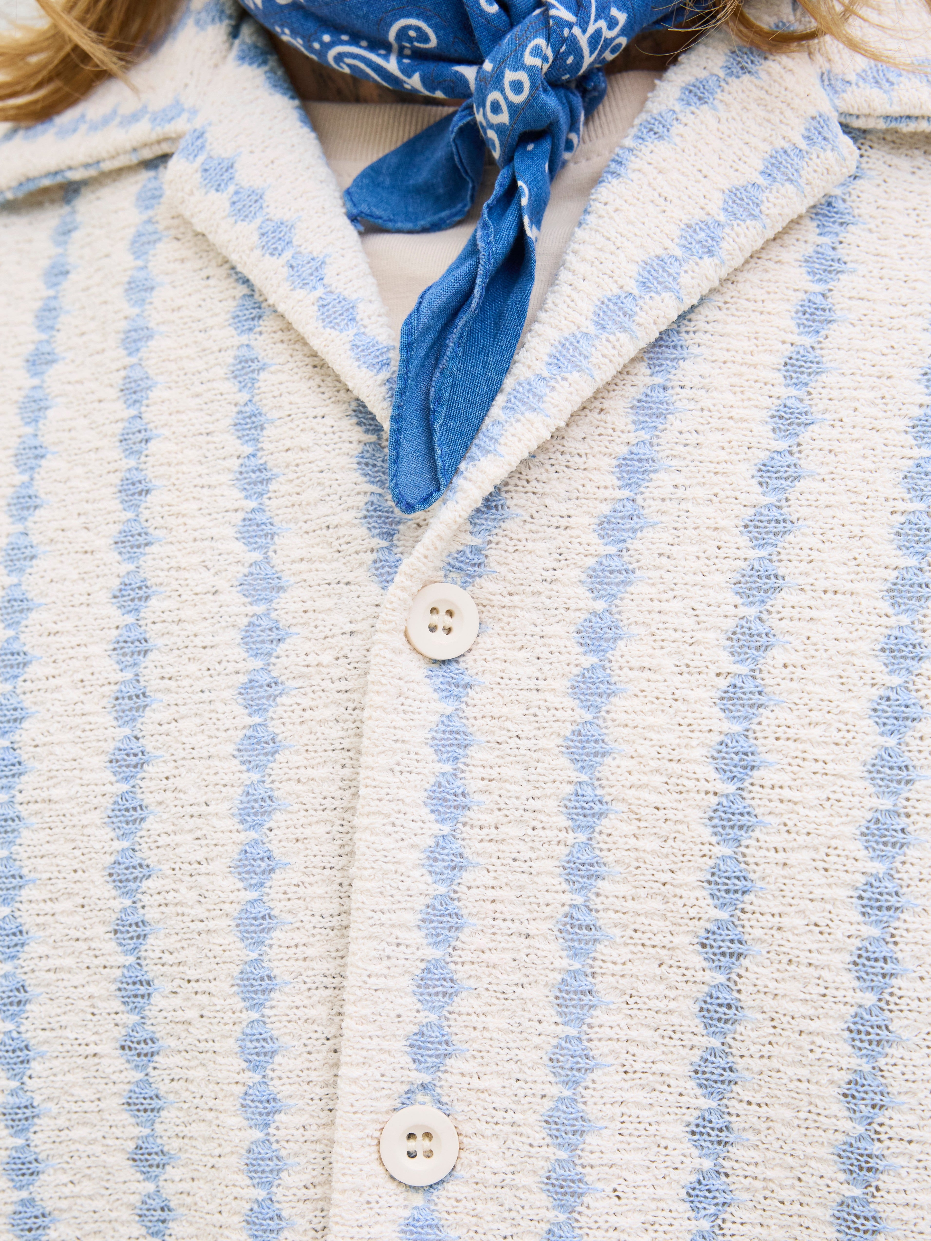 JACK & JONES JORGRAMERCY jersey resort shirt in skyway - Image 6