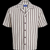 JACK & JONES JORGRAMERCY jersey resort shirt in antique white - Image 3
