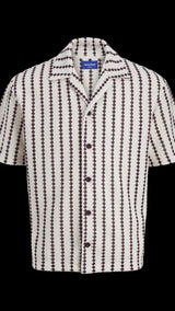 JACK & JONES JORGRAMERCY jersey resort shirt in antique white - Image 3