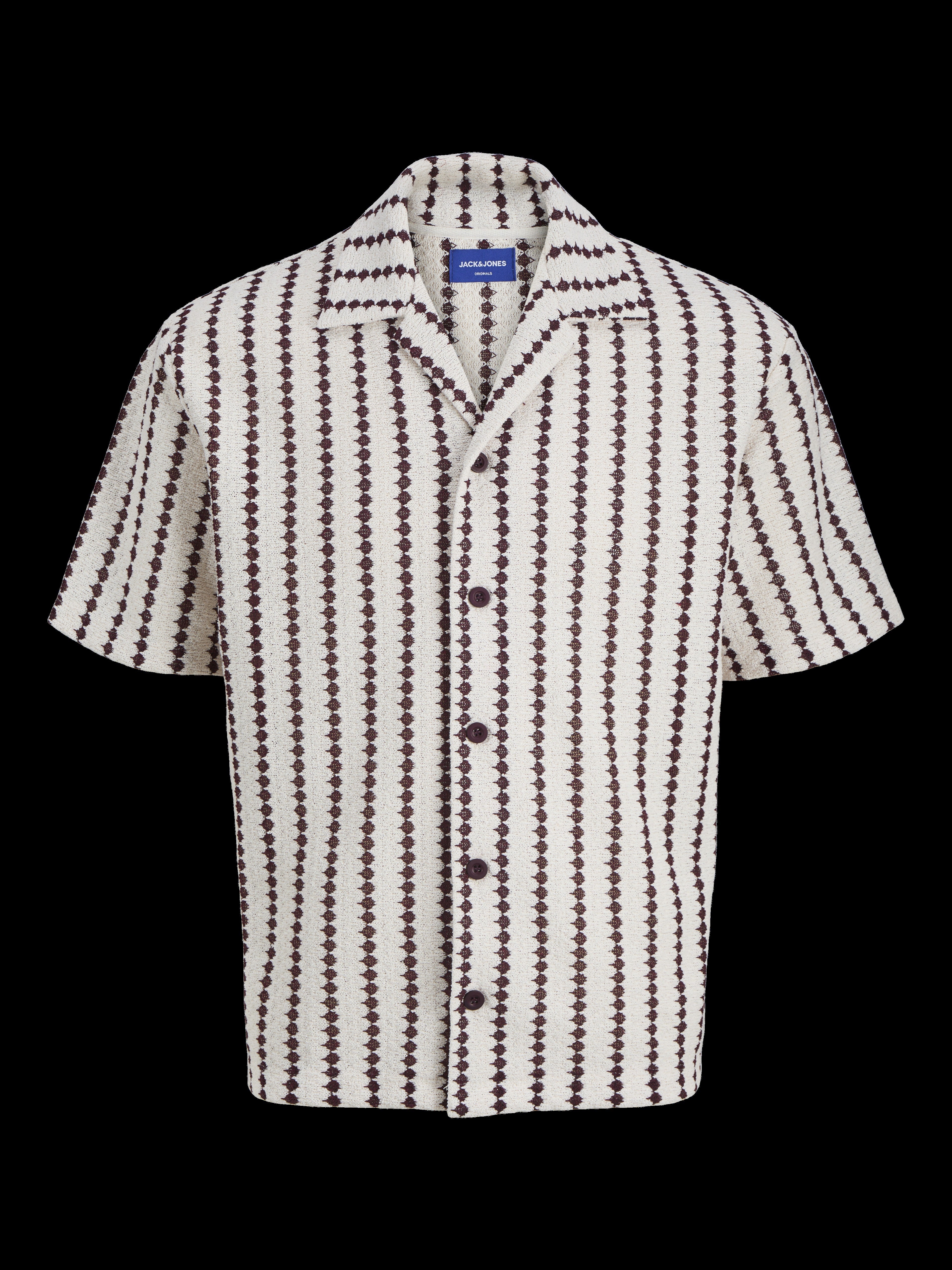 JACK & JONES JORGRAMERCY jersey resort shirt in antique white - Image 3