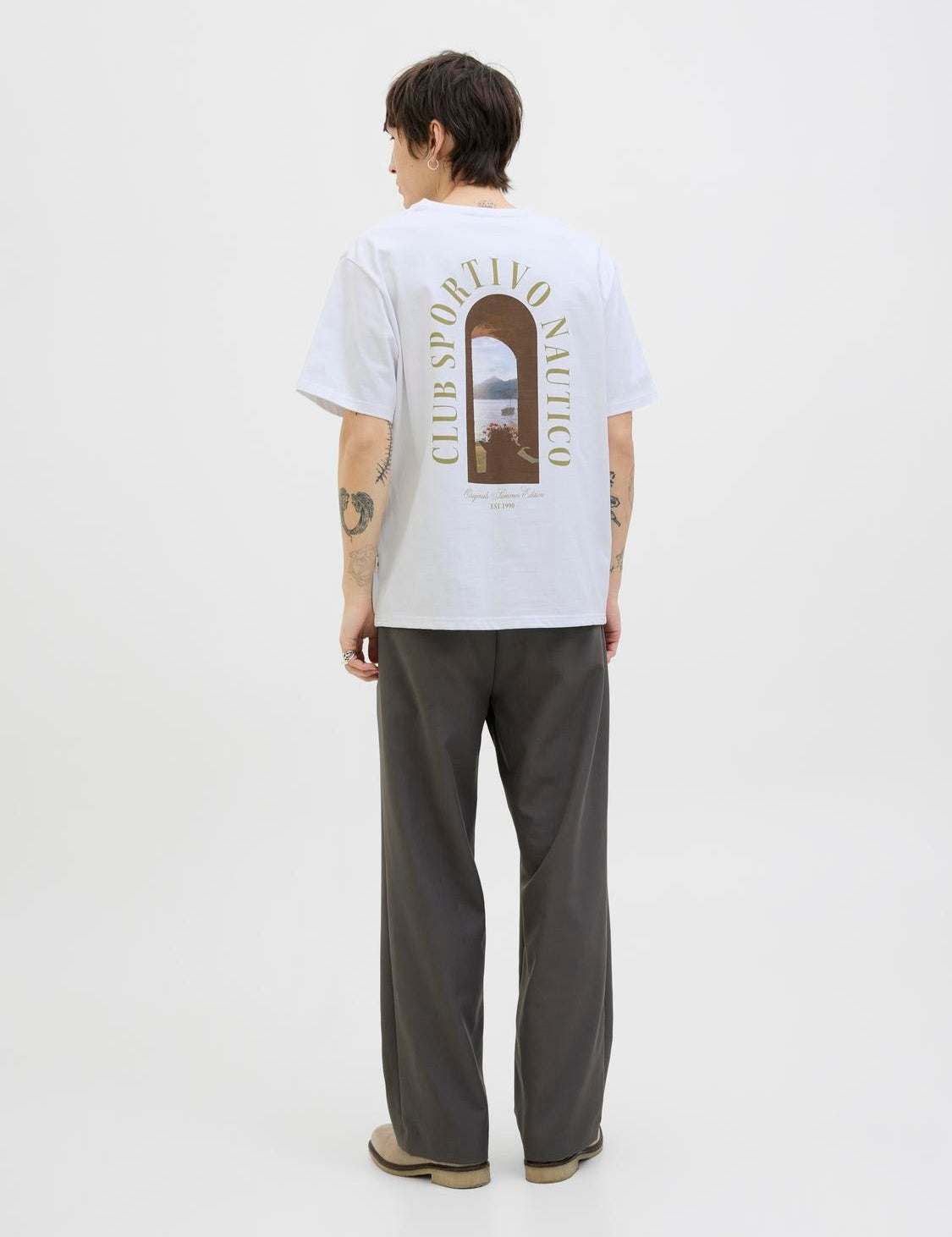 JACK & JONES JORHYDRA photo tee crew neck in bright white - Image 2