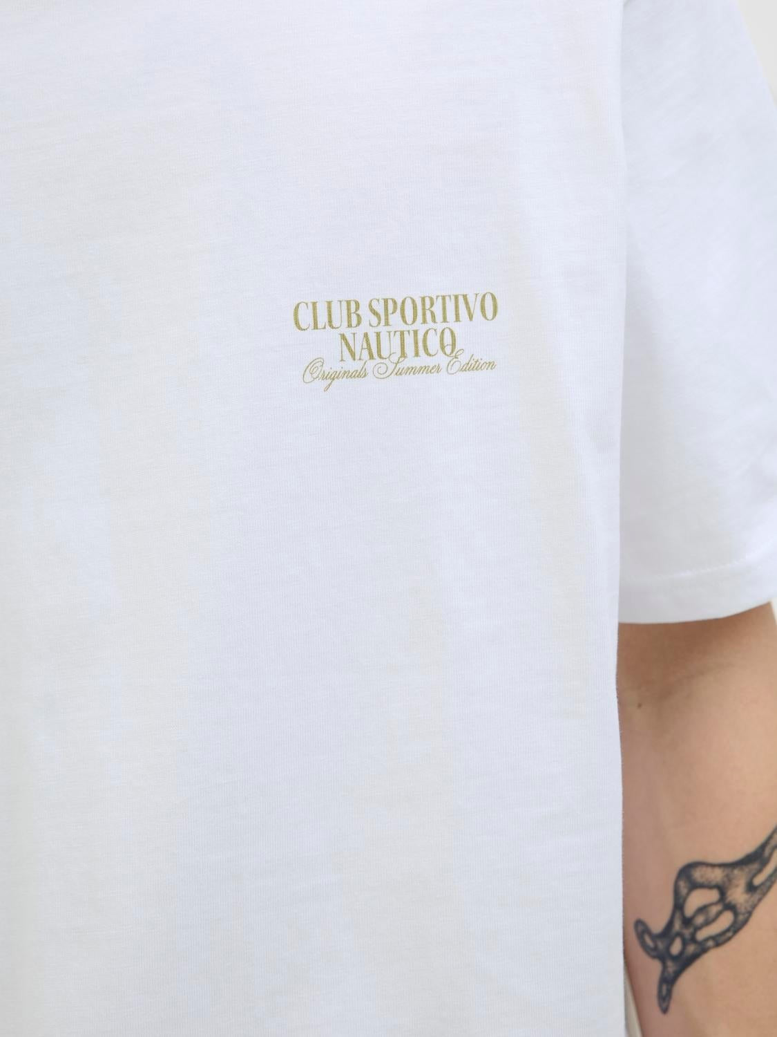 JACK & JONES JORHYDRA photo tee crew neck in bright white - Image 7