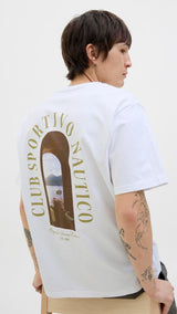 JACK & JONES JORHYDRA photo tee crew neck in bright white - Image 8