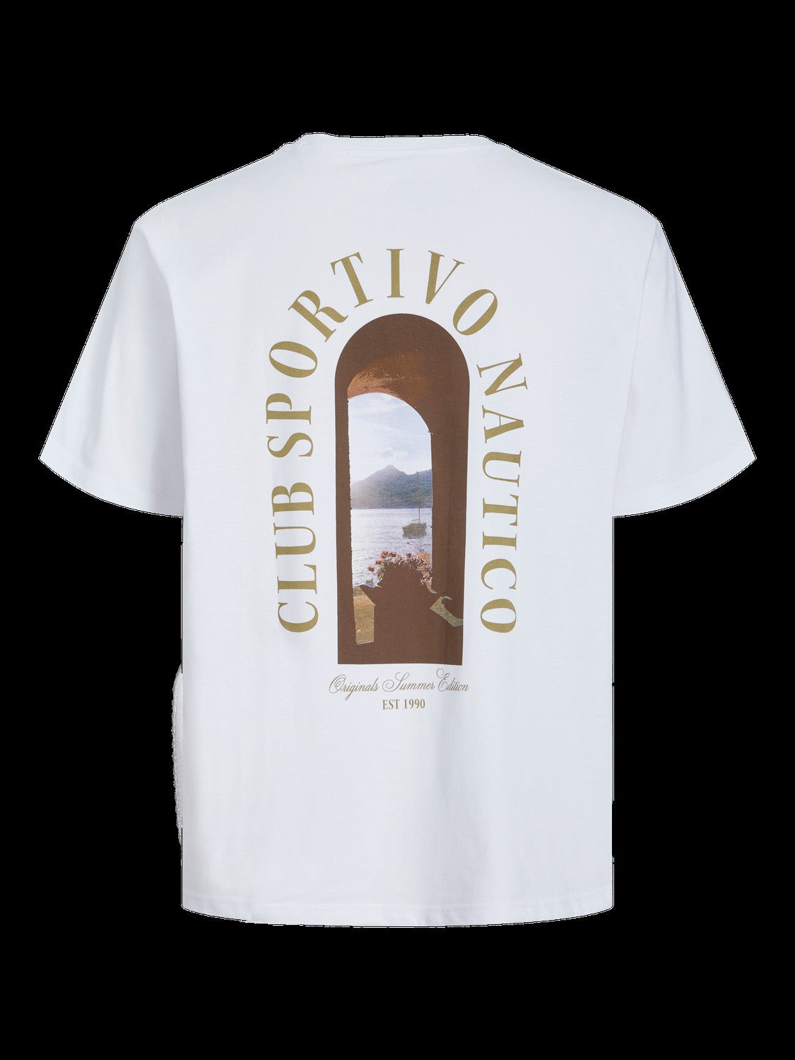 JACK & JONES JORHYDRA photo tee crew neck in bright white - Image 4