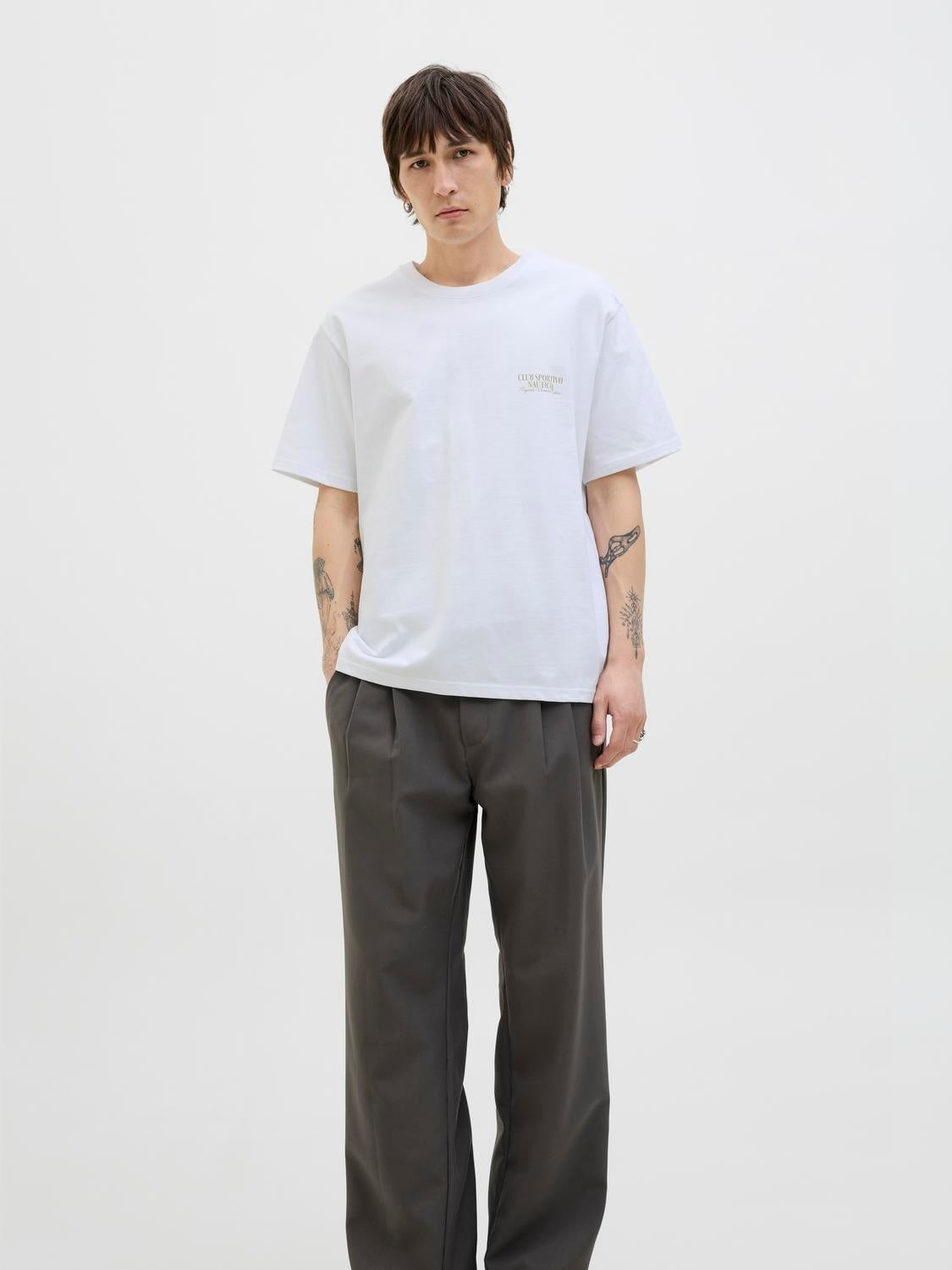 JACK & JONES JORHYDRA photo tee crew neck in bright white - Image 5