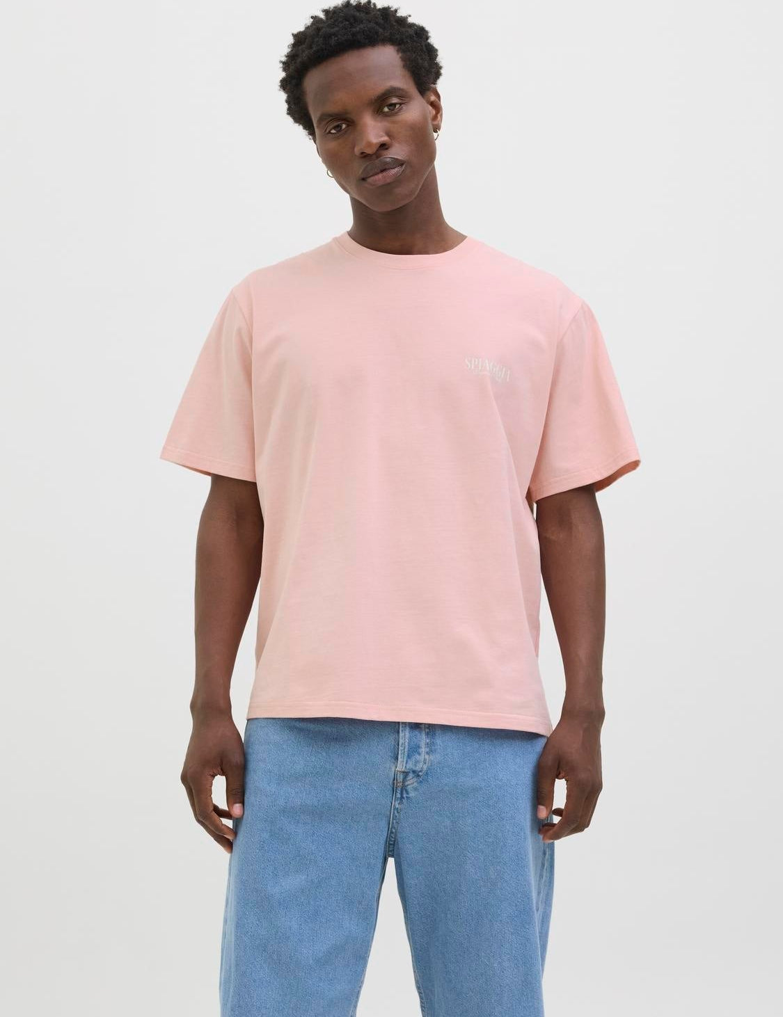 JACK & JONES JORHYDRA photo tee crew neck in tickled pink - Image 1