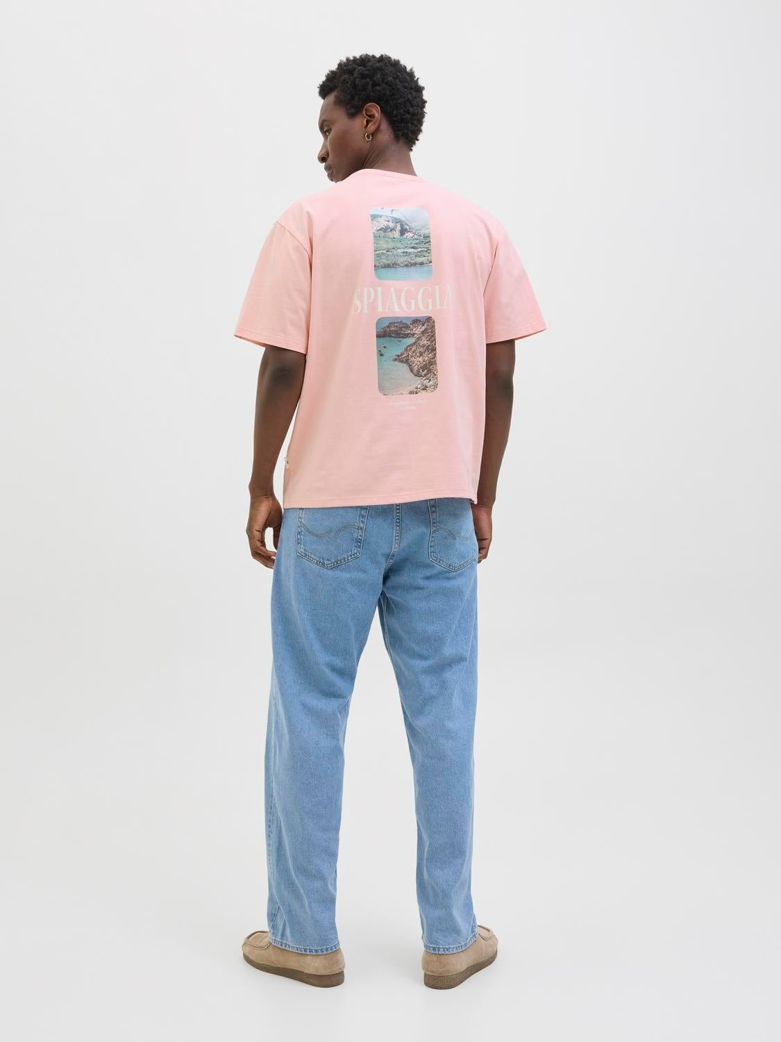 JACK & JONES JORHYDRA photo tee crew neck in tickled pink - Image 2