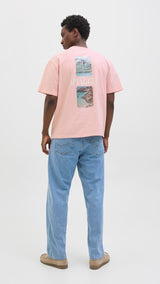 JACK & JONES JORHYDRA photo tee crew neck in tickled pink - Image 2
