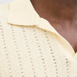 JACK & JONES JORHYDRA split neck polo in antique white - Image 6