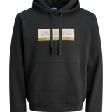 JACK & JONES JORINWOOD block branding sweat hood - black