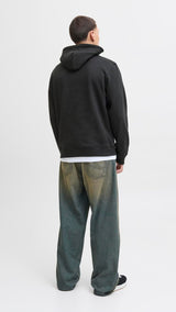 JACK & JONES JORINWOOD block branding sweat hood - black
