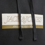 JACK & JONES JORINWOOD block branding sweat hood - black