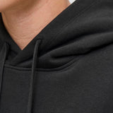 JACK & JONES JORINWOOD block branding sweat hood - black