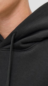 JACK & JONES JORINWOOD block branding sweat hood - black
