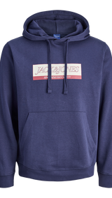JACK & JONES JORINWOOD block branding sweat hood - ocean cavern
