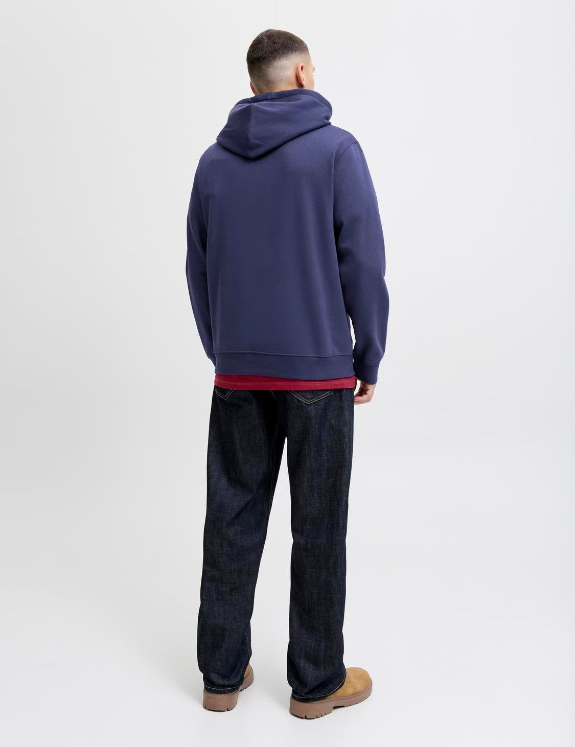 JACK & JONES JORINWOOD block branding sweat hood - ocean cavern